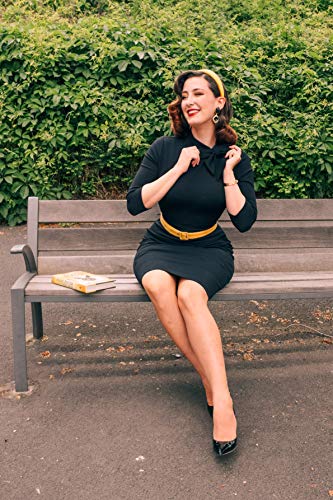 Miusol Women's Retro Half Collar Ruffle 2/3 Sleeve Cocktail Pencil Dress3