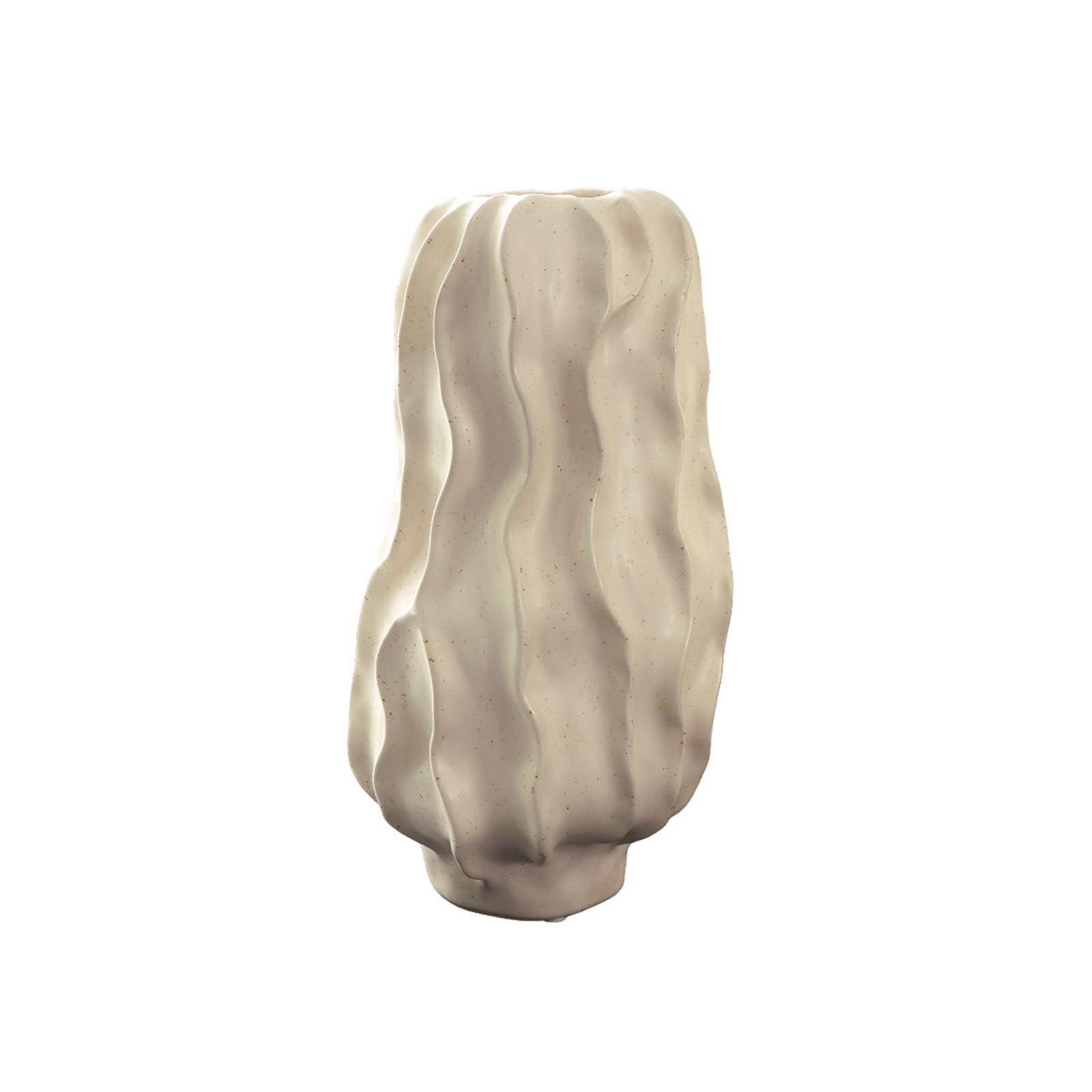 Nzzkoides White B Irregular White Ceramic Vase, Creative Simple Vase, Decoration For Living Room, Bedroom, Study Room, Shelf, Hotel, Farmhouse(Size:14 * 14 * 27Cm,Color:white B)