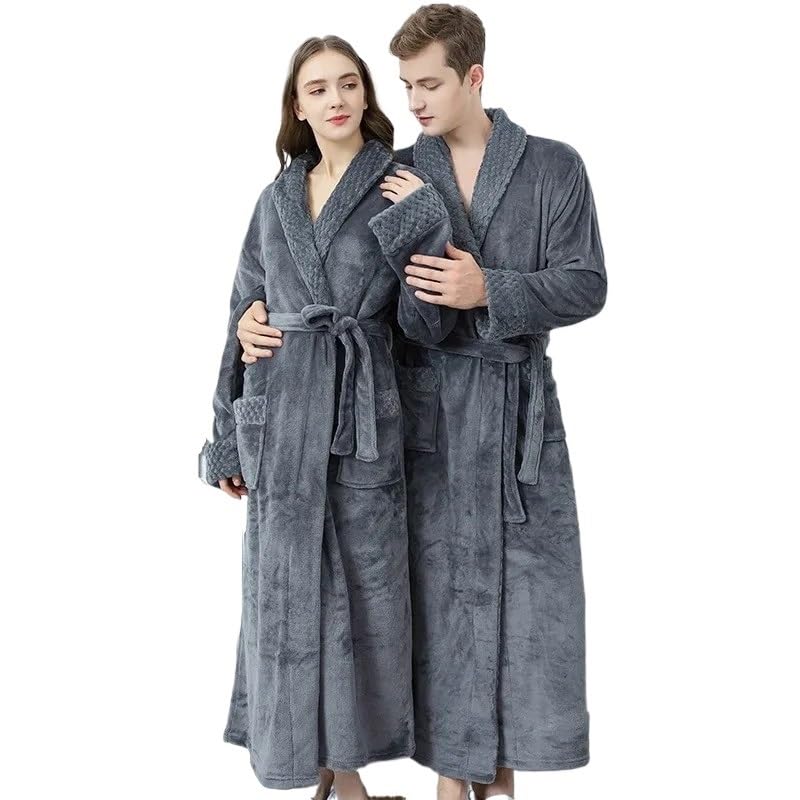 Accapatoio,Accappatoio Uomo,Accappatoio Donna Accappatoio Lungo e Caldo in Velluto Corallo, Spesso, per Uomo Donna, Pigiama da Bagno