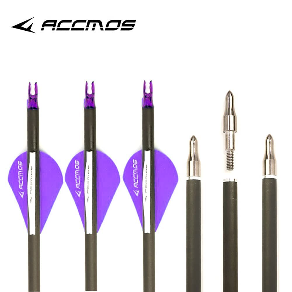 400 Spine Carbon Arrows - 23 Inch Hunting & Target Practice Arrows For Compound & Recurve Bows