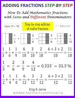 ADDING FRACTIONS STEP-BY-STEP: How To Add Mathematics Fractions with Same and Different Denominators B08LNLCHFH Book Cover