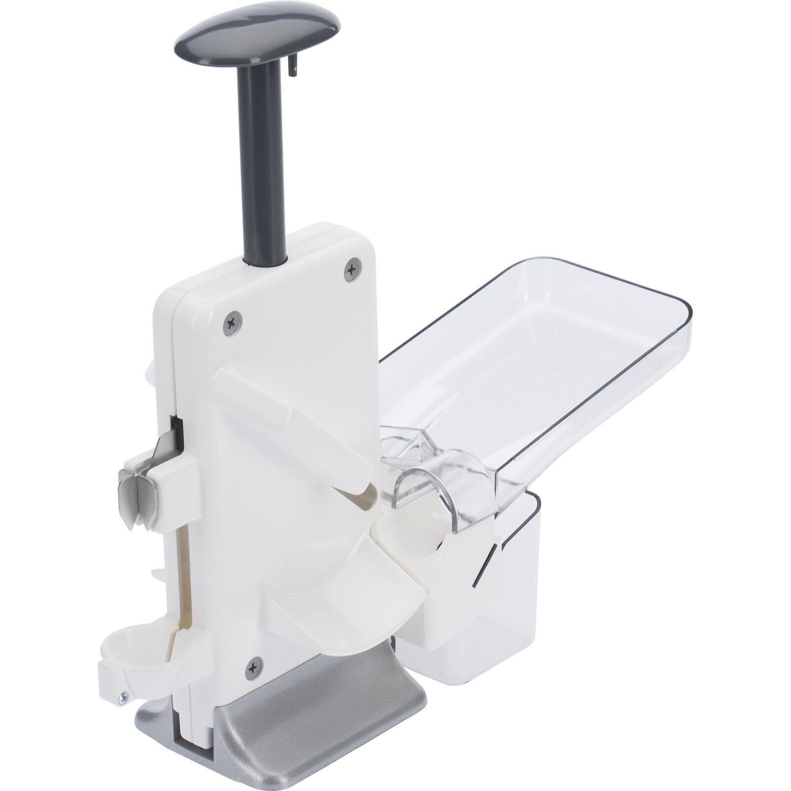 Westmark Deshuesador doble de cerezas y ciruelas, Deshuesador combinado, Extra rápido: para 2 cerezas a la vez, Altura: 32,5 cm, Plástico / acero inoxidable / aluminio, Steinomat, Blanco / plateado, 40602260
