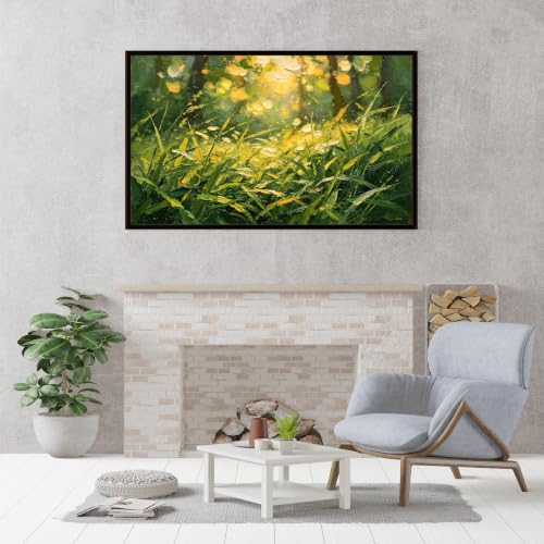 Décoration murale moderne forêt ensoleillée | Grand tableau paysage naturel toile