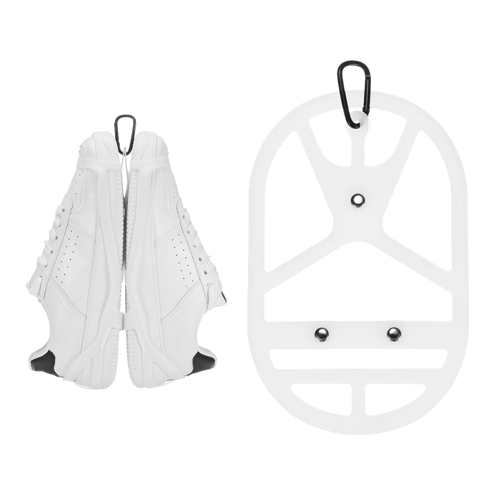 TIXIPEM Shoe Holster for Backpack [1SET] - Elastic Silicone Footwear Holder with Clip Use for Travel & Outdoors & Sports - [White-XL] Hang Extra Shoes Cleats Boots