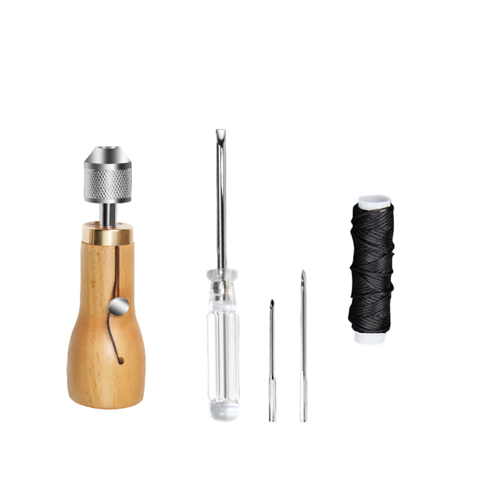 Tsophreniq Leathercraft Sewing Tool Includes Leather, Thread, Straight Needle, Small Screwdriver Leathercraft
