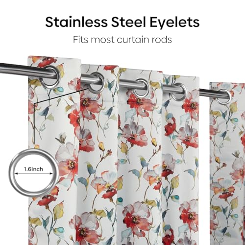 Image of haus & kinder Blackout Window Curtains 5 Feet Long Pack of 2 Window Curtains, 5 Feet Curtains for Window, 100% Room Darkening (Petal Garden, 114x152 CM)