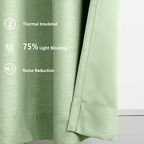 Image of Treatmentex Green Curtains for Living Room 96 inch Long Geometric Window Drapes for Bedroom Light Green 2 Panel Drapes Grommet Top