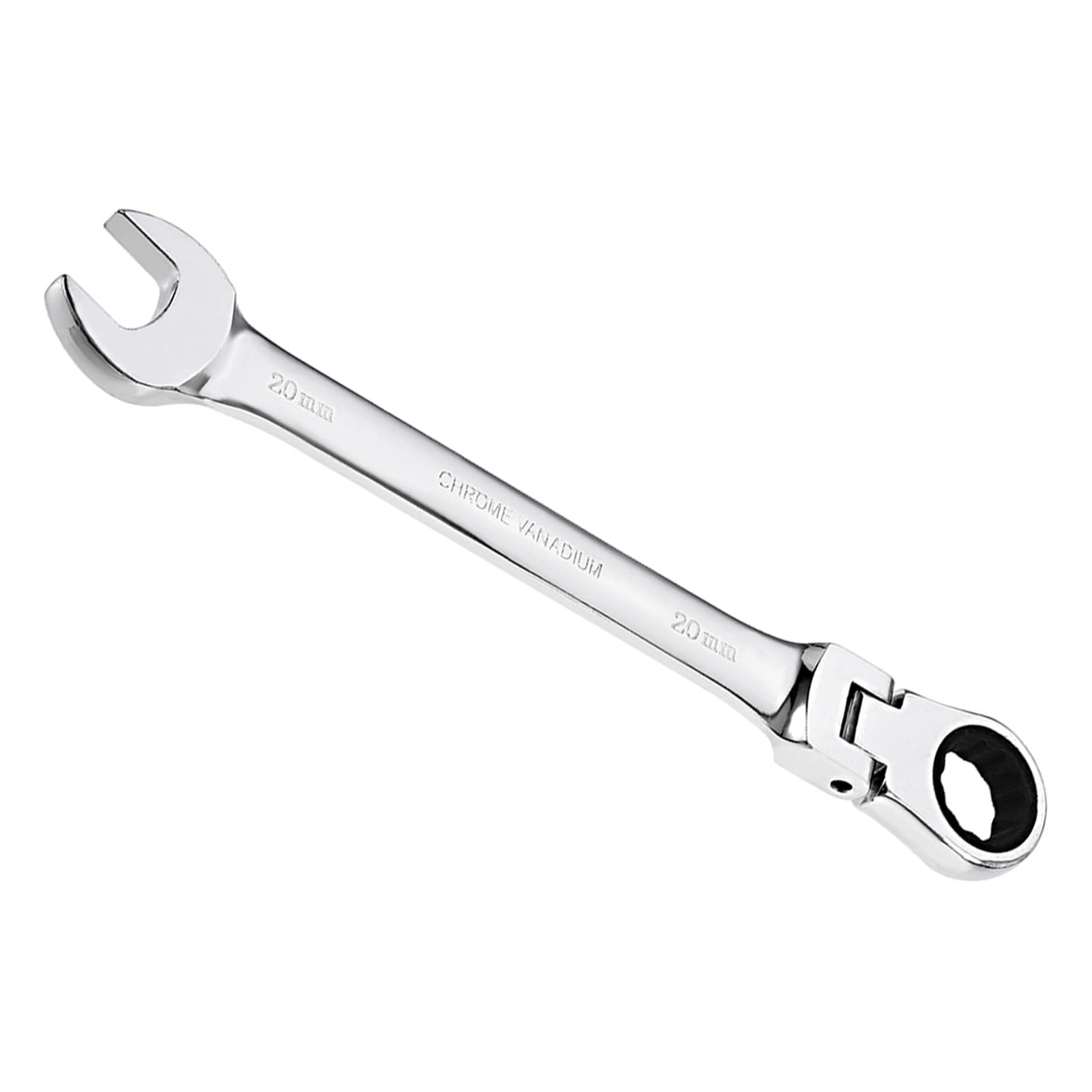 CoCud Flex-Head Ratcheting Wrench, 20mm Head Metric 72-Teeth, Cr-V Combination Wrench Spanner