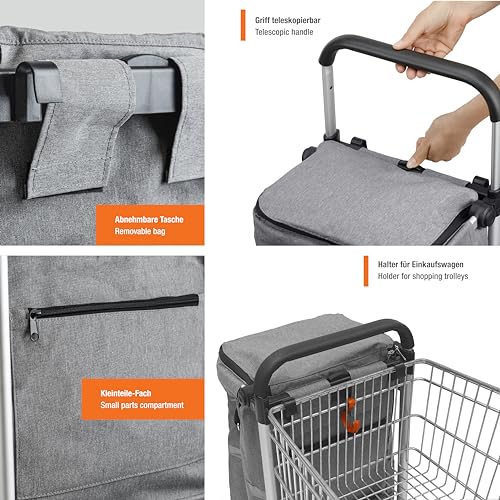 Meister Einkaufstrolley - 45 Liter - Premium Luftreifen - Mit Kühltasche & Teleskop-Griff -...