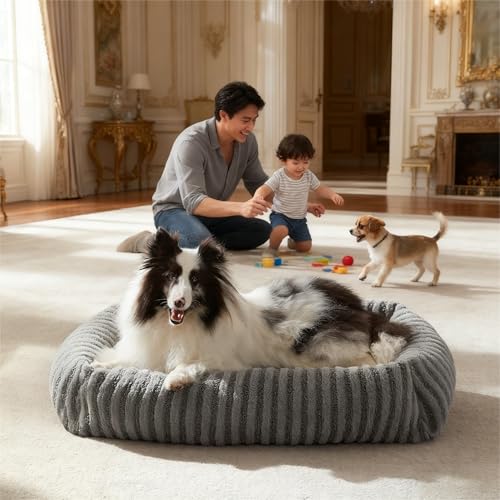 Pawk Extra Large Dog Bed Mix Filled Particle Memory Sponge&cotton(100lbs), XXL Dog Bed Provide Support for All Joints, Zipper Design can Quickly Remove Cover, Dogs Bed for Labrador, 107x76x25cm - Image 3