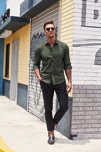 Coofandy-Mens-Muscle-Fit-Dress-Shirts-Wrinkle-Free-Short-Sleeve-Casual-Button-Down-Shirt