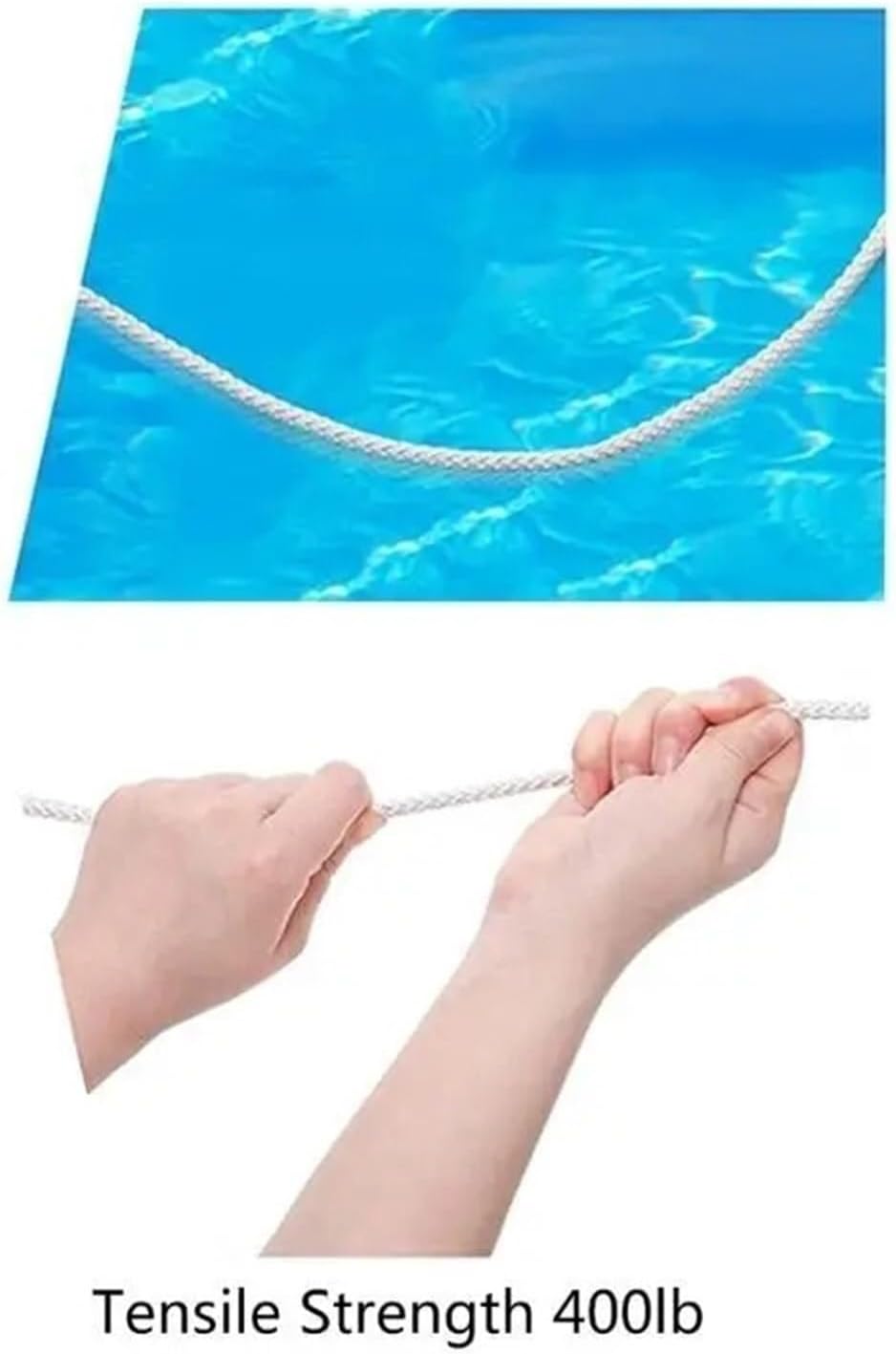 Spring Hook Rope 15m Throw Line, Polypropylene Heaving Line for Boat Rescue Outdoor