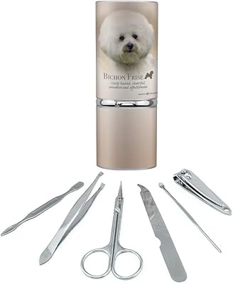 Bichon Frise Dog Breed Stainless Steel Manicure Pedicure Grooming Beauty Care Travel Kit