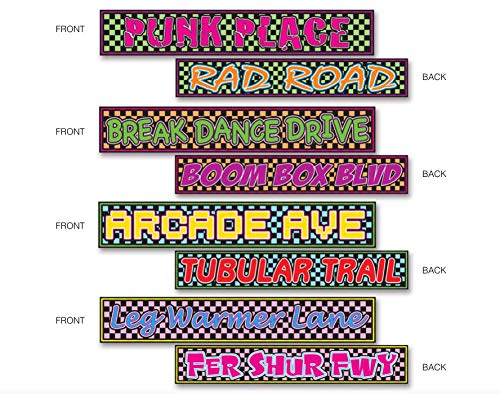 Beistle 80's Street Signs Cutouts