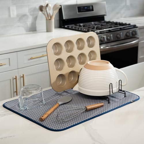 image for S&T INC. Dish Drying Mat XL, 18” x 24”, Absorbent Microfiber Kitch