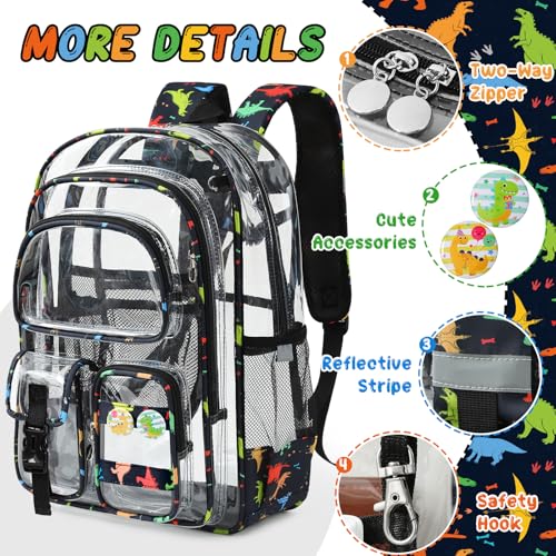 Image of Clear Backpack Heavy Duty, Clear Bookbag with Pencil Case, Large See Through Backpack Plastic Transparent Backpacks for Primary College Work Travel