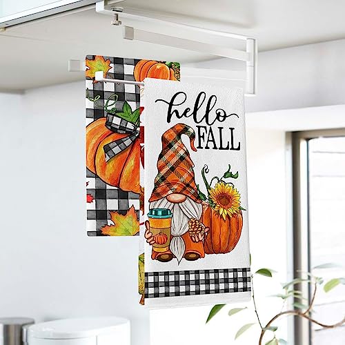 Seliem SE-US-0594 Hello Fall Gnome Pumpkin Kitchen Dish Towel 2 Set thumb #6