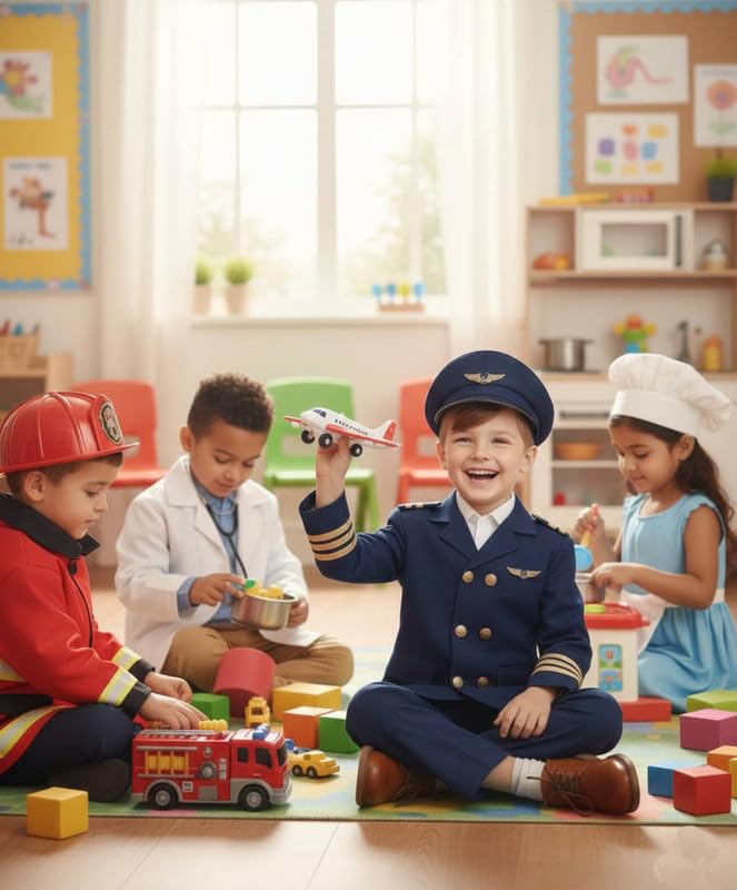 Image of FancyDressWale Community Helper & Career Role Play Costume for Fancy Dress Pilot, Navy, Army, astronaunt, Police Costumes