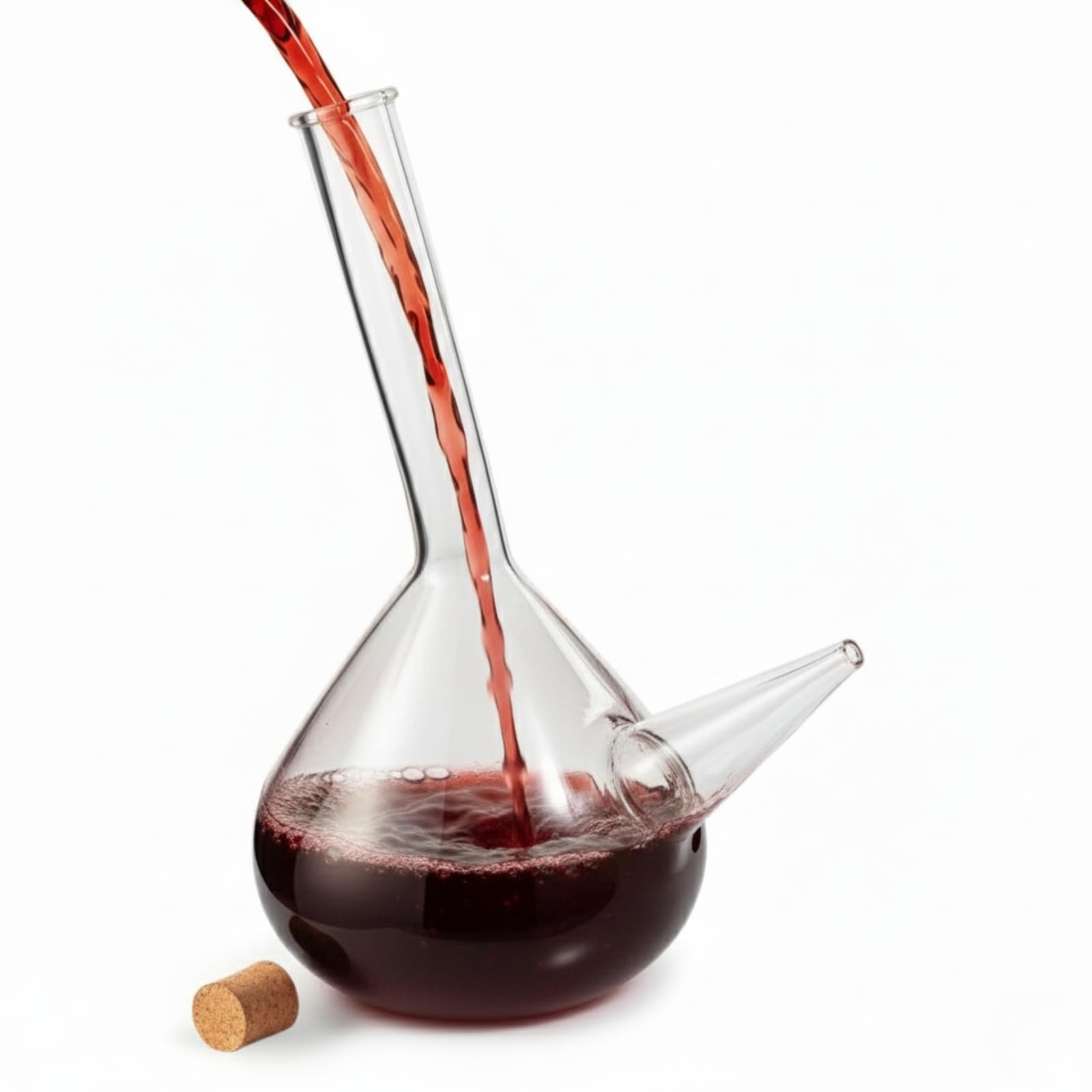 Spanish Porron Porron Glass Decanter 34 oz Wine Pitcher 100% Lead-free Glass Decanter for Red Wine, Hand Blown Wine Decanter, Wine Carafe - Wine Gift, Wine Accessories (1000mL) - Strong Glass, Porròn