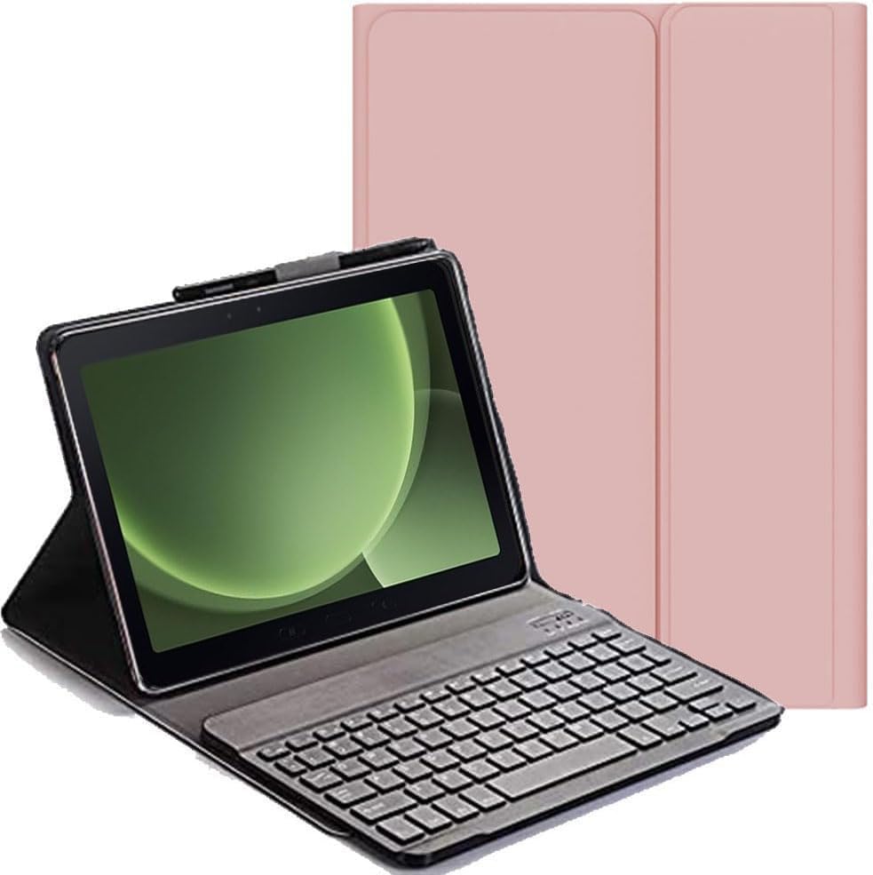 YHFZR Funda Teclado Español Ñ para Samsung Galaxy Tab Active 5 Pro 10,1'' SM X350/X356B, Español Slim Teclado Keyboard Case con Magnético Desmontable Inalámbrico Bluetooth, Rosa