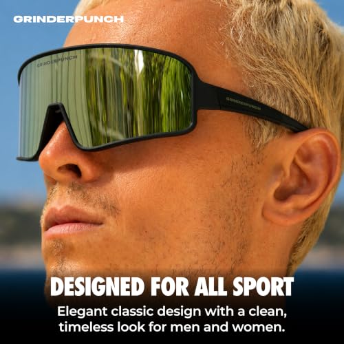 Image of grinderPUNCH Running Baseball Sunglasses for Men Women Sports Cycling Glasses Softball Sunglasses UV400 Protection