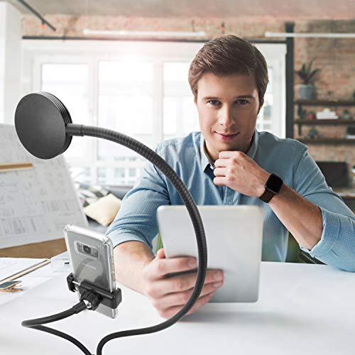 Ls Photography Selfie Ring Light With Gooseneck Extension Bar & Spring Clamp Mounting Adapter & Spring Cell Phone Clip Holder, 3-Level Brightness Control Switch, Usb Power Cable Port, Lgg623 #TOP2