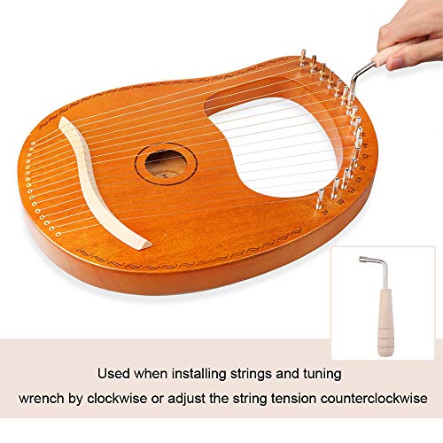 image for Mr.Power Lyre Harp Ancient Greece Style 16 Metal Strings Lyre with Tun