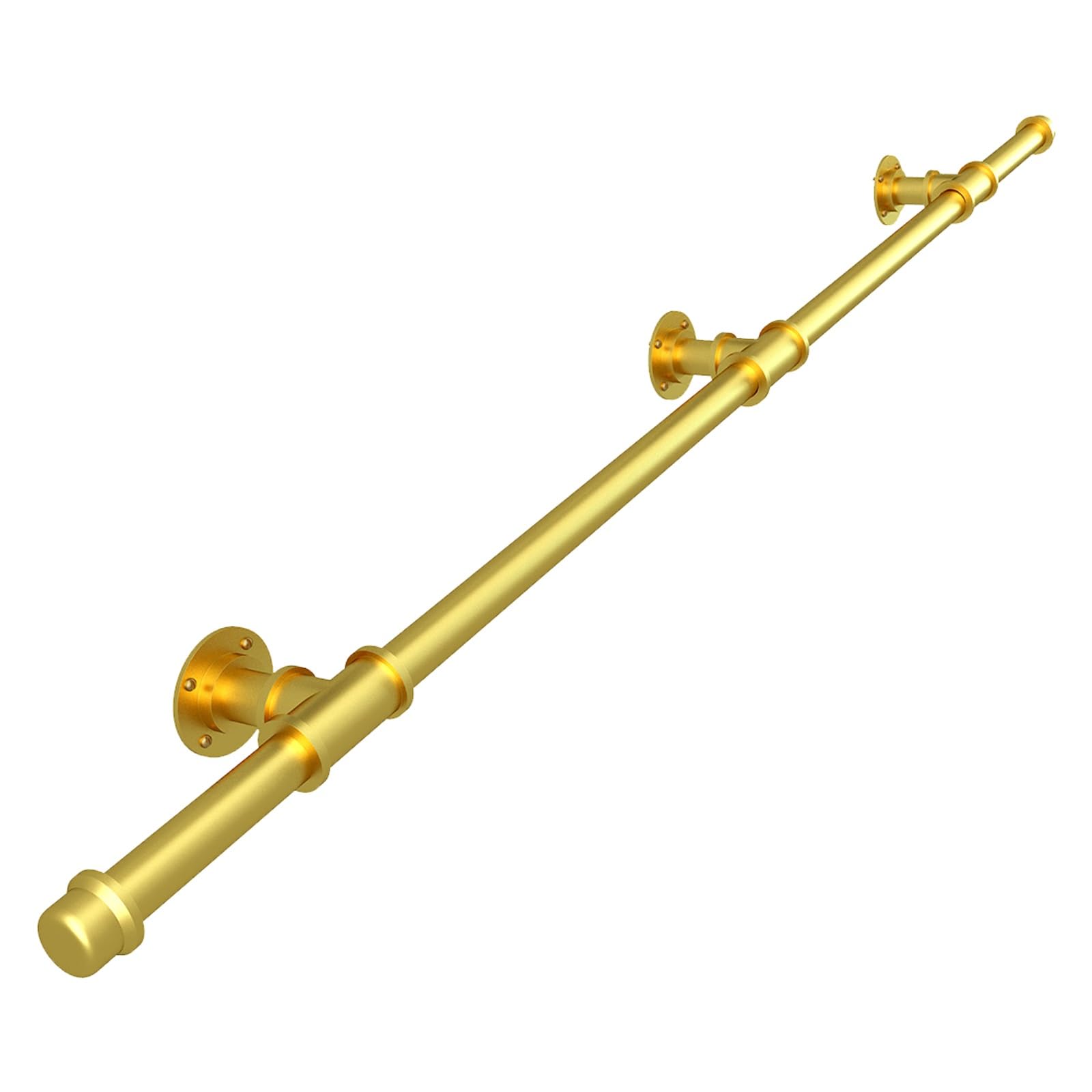Industrial Metal Stair Railing Wall Mount Handrails for Indoor Stairs Staircase Handrail Grab Bar(Gold,240cm)