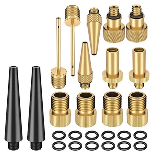 Accesorios de tubería 26 unids-cobre válvula de bicicleta adaptador conjunto bici neumático bomba adaptador kit inflador bomba accesorio Boquilla de grifo de manguera de jardín