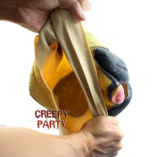 CreepyParty Halloween Kostüm Party Tierkopf Latex Maske Mop Hund Bulldogge Karneval Masken