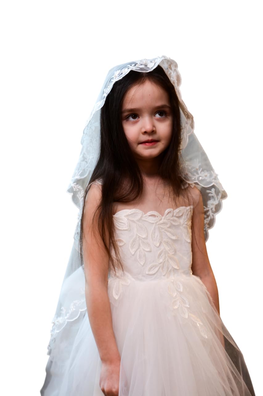 Girls Mantilla Veils Church Mass Veil First Communion Veils Lace Chapel Veil Mantilla Veils Latin Mass Church Veil