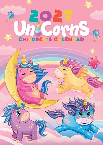 Calendario A3 2027 de Unicornios para Niños con Formato Pared Grande