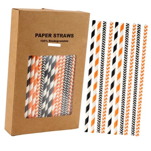 Set de 100 pitillos de papel Kraft para Halloween miniatura 1