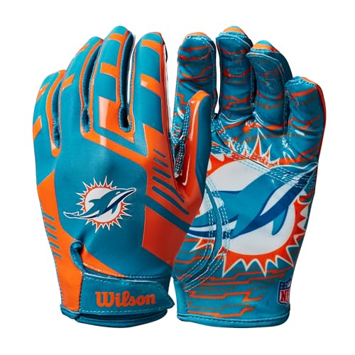 Image of Wilson NFL Stretch Fit Football Gloves - Youth and Adult Sizes
