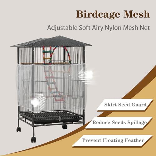 Large Parakeet Cage,Small Bird Cage,Cockatiel Cage for Birds with Covers,Parrot Cage Accessories for Finch,Cockatiels,Conure Bird,Budgie,Pigeon,Canary,Lovebird,Quaker (Meduim Birdcage) - Image 4