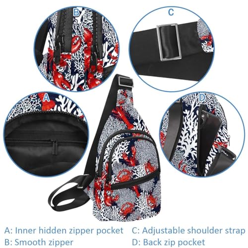 Bolso bandolera resistente de sarga con alegre estampado multicolor de mar 4