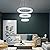 Winretro Modern LED Chandeliers Crystal Chandelier 3 Ring Round Pendant Lighting Adjustable Stainless Steel Ceiling Light Fixture for Living Room Dining Room Bedroom