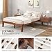 KOMFOTT 14 Inches Wood Platform Bed Frame Queen Size, Solid Wood Mattress Foundation with Rubber Wood Frame, Strong Poplar Wood Slat Support, No Box Spring Needed, Bed Frame (Brown Cherry)