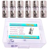 XFFCSEC 20PCS Mini Fuse 3.6x10 mm 2.5 A 2.5 amp 125 V 125 Volt 0.14x0.39 Inch...