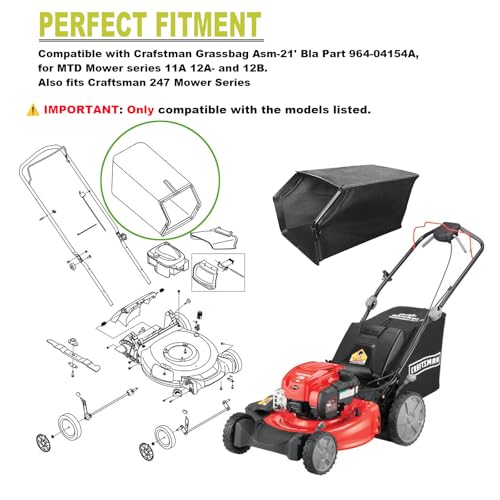 Lawn Mower Grass Bag Replacement - Perfect Fitment