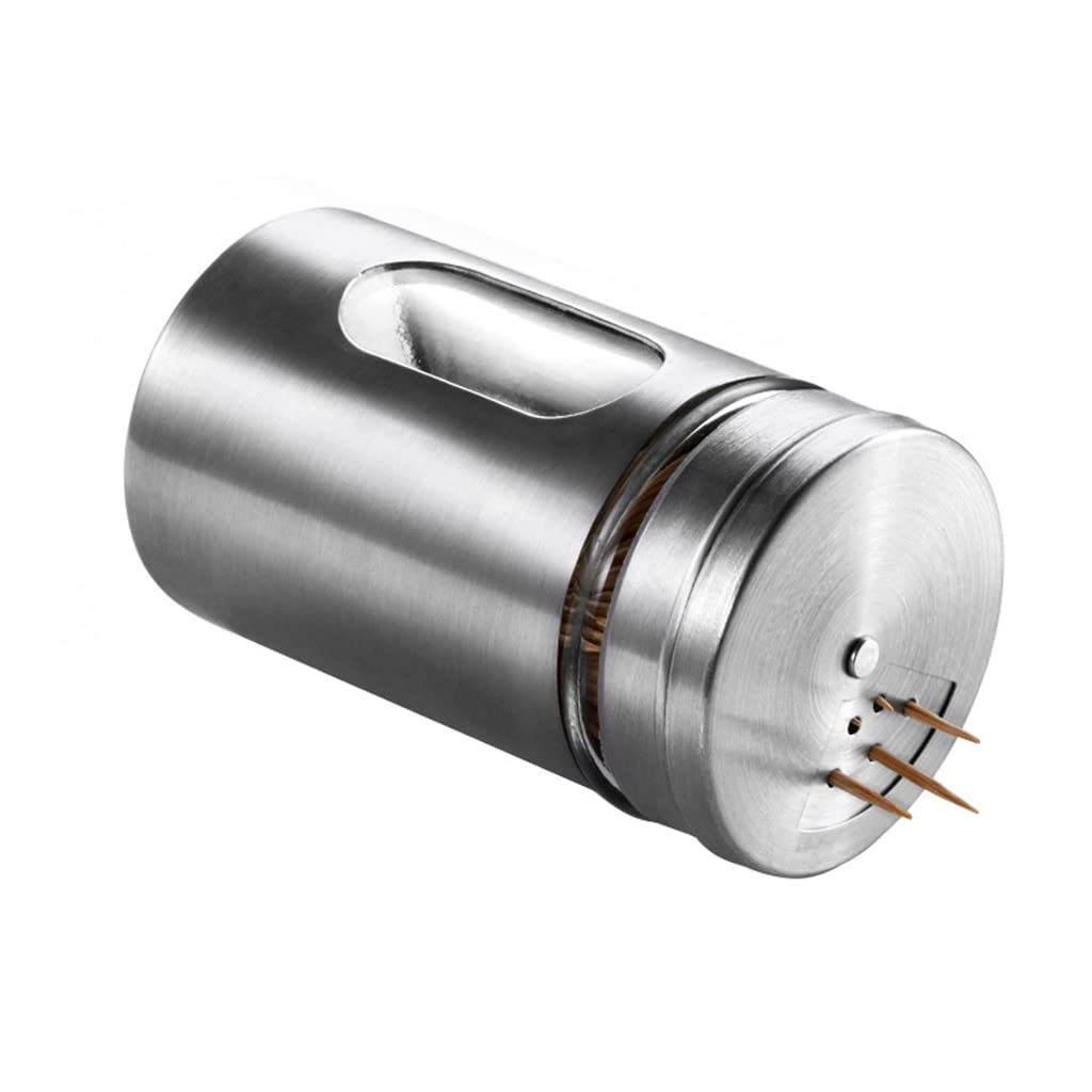 IANSHFKN Kitchenware Stainless Steel Seasoning Jar Sprinkler Barbecue Pepper Bottle Toothpick Holder Salt Shaker