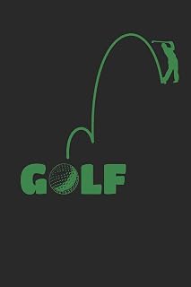 GOLF notebook: GOLF Journal blankbook, 6x9 inch, 108 unlined plain pages, small golfball icon on each page, cover: tee
