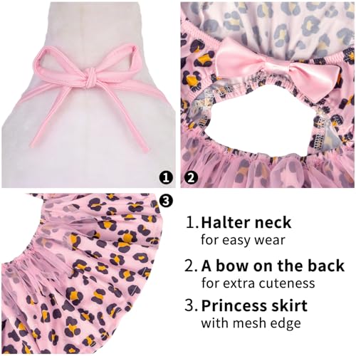 Image of CuteBone One Piece Dog Bikini Swimsuit Dress - Puppy Bathing Suit Costume for Small Dogs - Comfortable & Stylish Pet Clothes for Summer Pool, Beach & Play LTDB02M