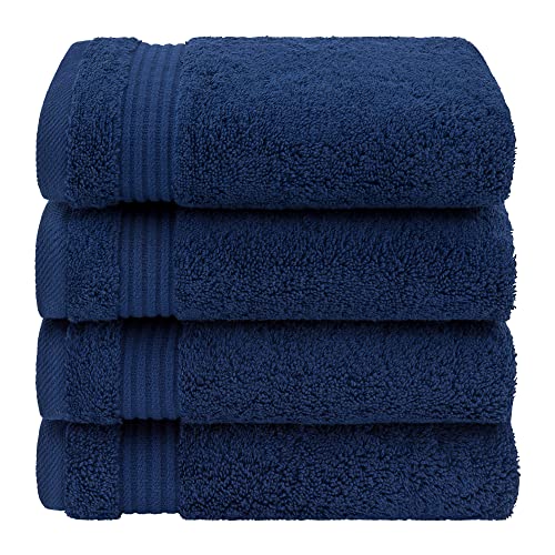 American Veteran Towel For Bathroom, 4 Piece Hand Towel Sets Clearance Prime, 16 Inch 28 Inch 100% Turkish Cotton Face Hand Towels, Bathroom Set Of 4, Navy Blue Hand Towels #TOP3