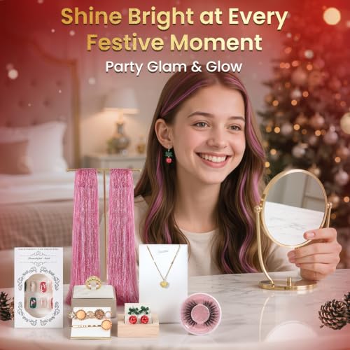 Image of Bearhug 2026 Advent Calendar for Teen Girls & Women, 24 Days Christmas Countdown Calendar Gift Set with Individual Box Packaging, Trend-Infused Beauty, Fashion & Lifestyle Gifts for Women (Pink & Gold, 2026 Upgraded Edition)