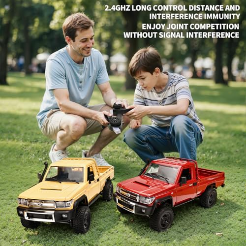 Image of RZAPE RC Rock Crawler 1 /12 RC Crawler Toyota LC79 Off Road RC Truck 4x4 with 2.4GHz Remote Control 280 Brushed Motor All Terrain Rremote Control Truck RTR Proportional Throttle Steering MN-82（Red）