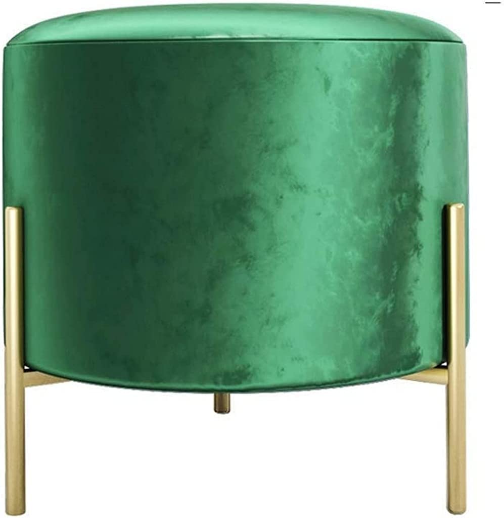 Chaise de décoration d'intérieur pouf rond vert en métal