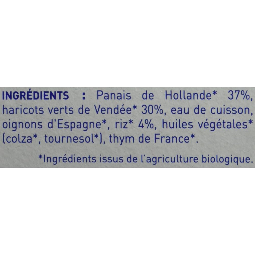 Babybio Pots Panais/Haricots Verts de Vendée Riz 400 g - Lot de 6 - Bio