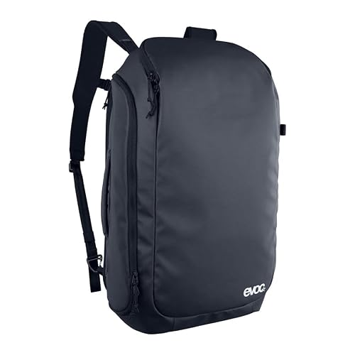 EVOC Athlete 30L Backpack for Cycling & Travel - Lightweight Carbon Grey/Black, Convertible Carry-On, Quick Access Pockets & Trolley Strap