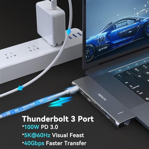 Image of USB C Adapter for MacBook Pro 2023 2022 2021, MacBook Pro USB Adapter, 7 in 2 Accessories for Pro /Air M1M2M3, Mac Dongle with 4K HDMI, 2 USB 3.0, TF /SD, USB-C 100W and Thunderbolt3 | USB C Adapter, USB C Hub Multiport for MacBook Air /Pro, USB 3.0, SD /microSD Card Reader, 100W PD Fast Charging
